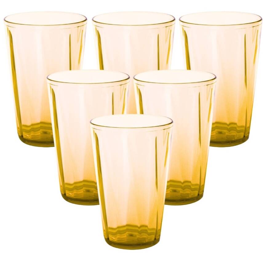 Rodoplu Basics Mika Bardak, 6 Adet, Plastik, 400 ml, Turuncu - 1