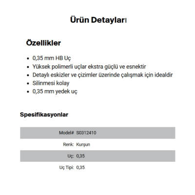 Rotring Kalem Ucu 0.3 mm HB – Yüksek Polimer, 12’li Uç Kutusu - 4