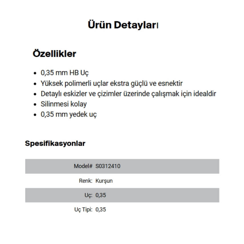 Rotring Kalem Ucu 0.3 mm HB – Yüksek Polimer, 12’li Uç Kutusu - 4