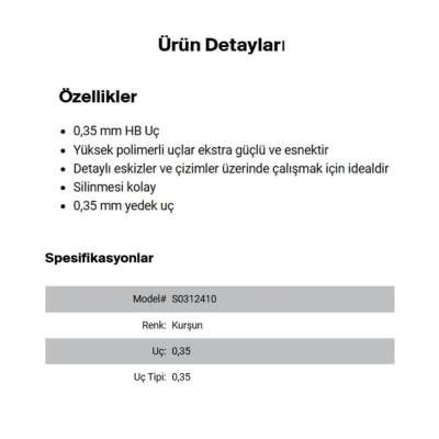 Rotring Kalem Ucu 0.3 mm HB, Yüksek Polimer, 12’li Uç Kutusu - 4