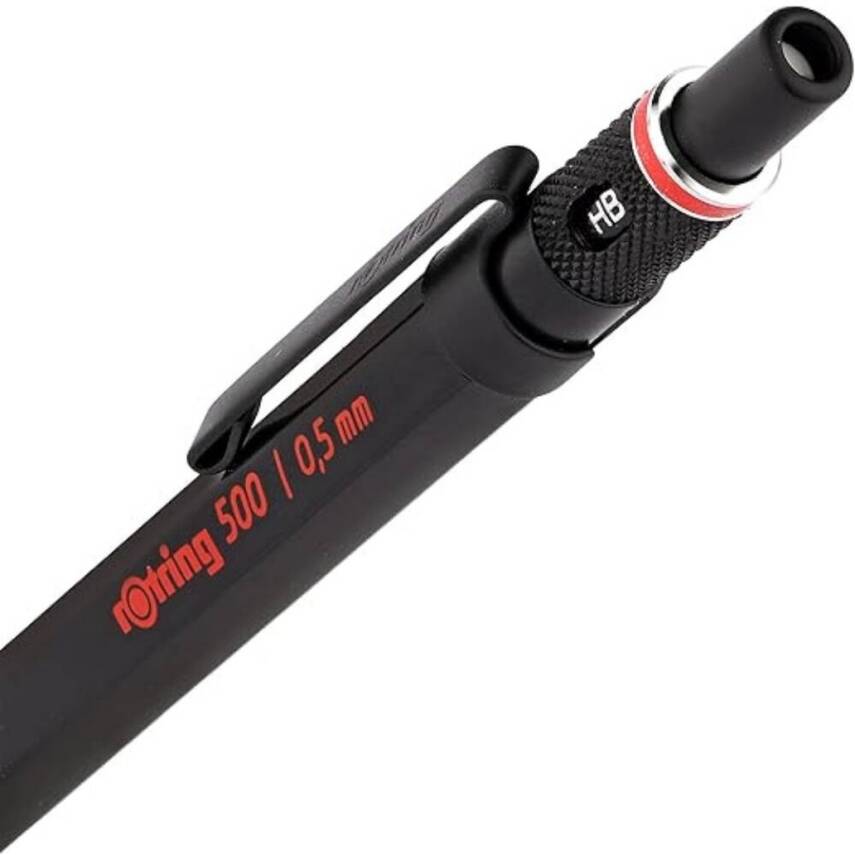 Rotring 500 Versatil Kalem 0.5 mm, Teknik Çizim, Metal Uçlu, Siyah - 3