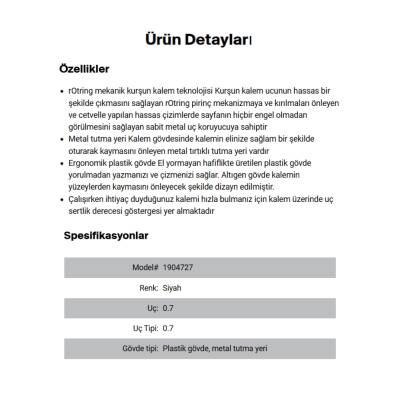 Rotring 500 Versatil Kalem 0.7 mm – Siyah, Teknik Çizim, Metal Uçlu - 8
