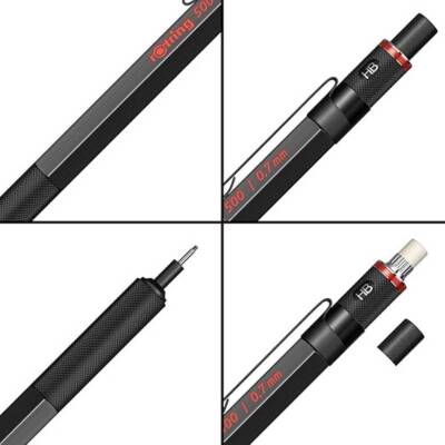 Rotring 500 Versatil Kalem 0.7 mm, Teknik Çizim, Metal Uçlu, Siyah - 6