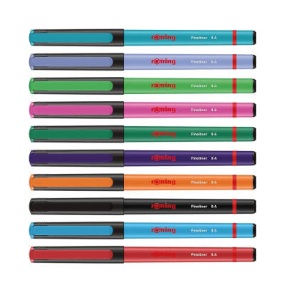 Rotring Fineliner Keçeli Uçlu, 0,4 mm, Karışık Renkli 10'lu, Dayanıklı - 3
