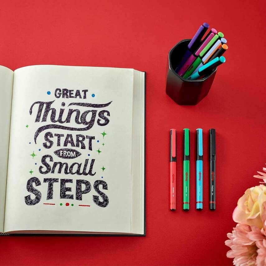 Rotring Fineliner Keçeli Uç, 0,4 mm, Karışık Renkli, 10'lu, Dayanıklı - 2