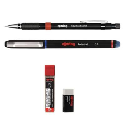 Rotring Ofis Seti, 0.7 Roller ve Versatil, Silgi, Uç Hediyeli, Mavi - 6
