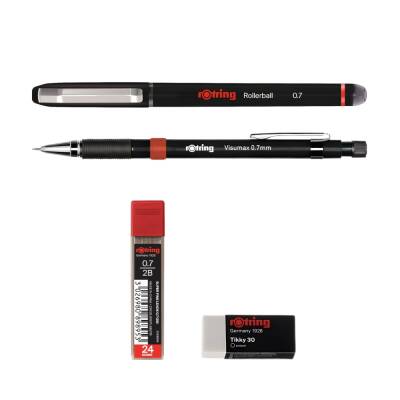 Rotring Ofis Seti,Siyah,0.7 Roller ve Versatil Kalem,Silgi,Uç Hediyeli - 6