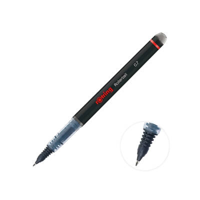 Rotring Roller Kalem,0.7 mm, Siyah, Hızlı Kuruyan Mürekkep, ABS gövde - 3