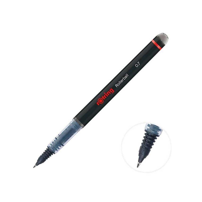 Rotring Roller Kalem,0.7 mm, Hızlı Kuruyan Mürekkep, Siyah - 3
