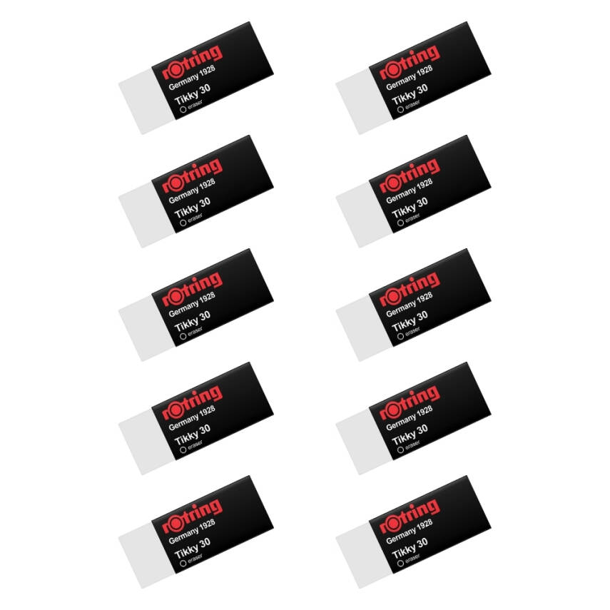 Rotring Tikky 30 Sınav Silgisi, 10 Adet, Beyaz, İz Bırakmaz ve Tozsuz - 2