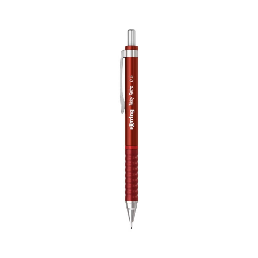 Rotring Tikky Retro Versatil Kalem 0.5 mm – Metalik Kırmızı, Ergonomik - 1