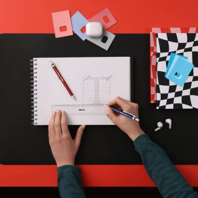 Rotring Tikky Retro Versatil Kalem 0.5 mm, Ergonomik, Metalik Kırmızı - 7