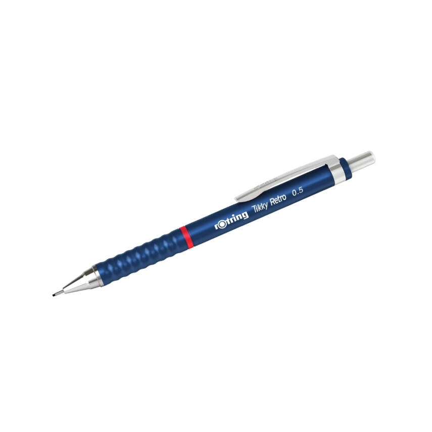 Rotring Tikky Retro Versatil Kalem 0.5 mm – Metalik Mavi, Ergonomik - 2