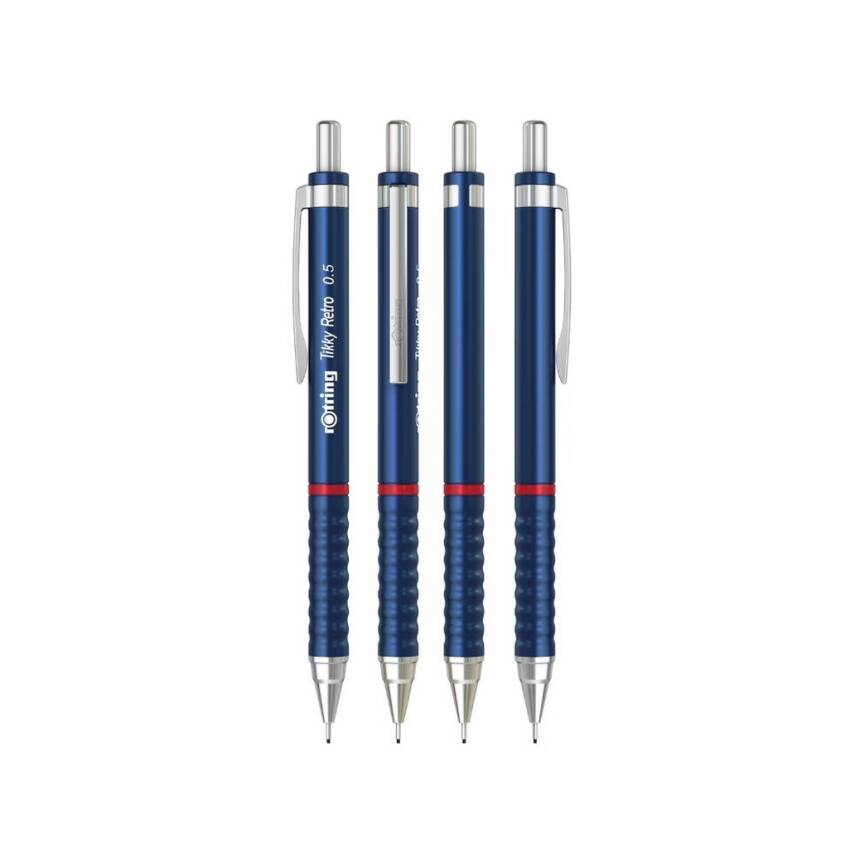 Rotring Tikky Retro Versatil Kalem 0.5 mm, Ergonomik, Metalik Mavi - 5