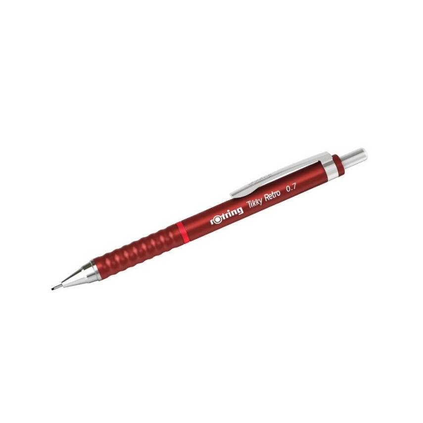 Rotring Tikky Retro Versatil Kalem 0.7 mm, Ergonomik,Metalik Kırmızı - 2