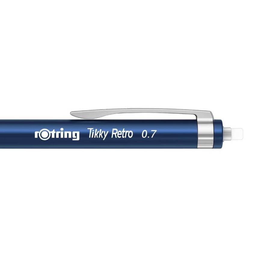 Rotring Tikky Retro Versatil Kalem 0.7 mm, Ergonomik, Metalik Mavi - 4