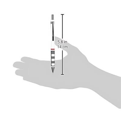 Rotring Tikky Versatil Kalem, 0.7 mm, Dayanıklı Ergonomik Yapı, Beyaz - 5