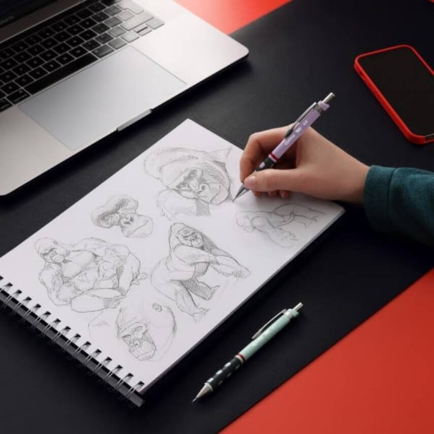 Rotring Tikky Versatil Kalem, 0.7 mm, Lila, Dayanıklı Ergonomik Yapı - 5