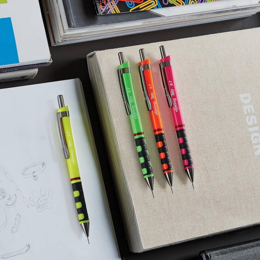 Rotring Tikky Versatil Kalem, 0.7 mm, Neon Turuncu, Ergonomik Yapı - 4