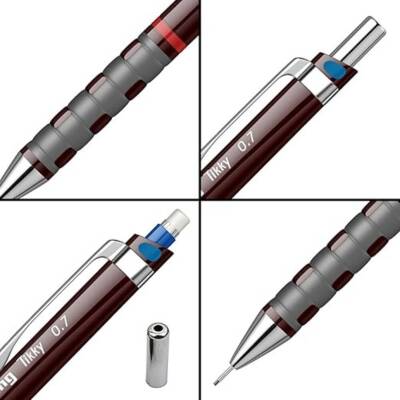 Rotring Tikky Versatil Kalem 0.7mm, Ergonomik ve Dayanıklı Yapı, Bordo - 5