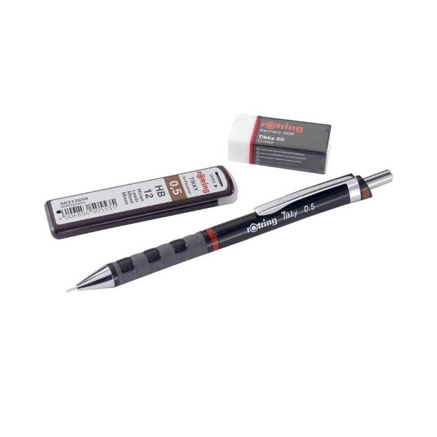 Rotring Tikky Versatil Okul Seti, 0.5 mm, 3'lü Set, Bordo - 2