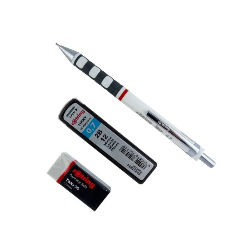 Rotring Tikky Versatil Okul Seti, 0.7 mm, 3'lü Set, Beyaz - 2
