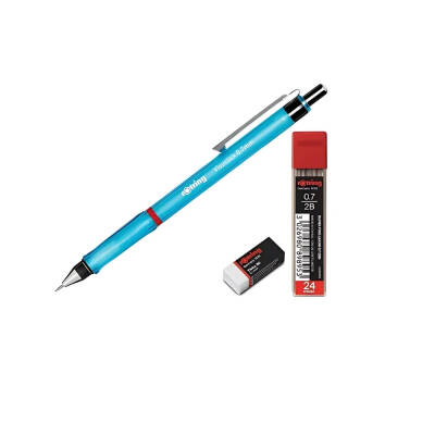 Rotring Visuclick Versatil Kalem Seti 0.7 mm, Mavi, Silgi, Uç Hediyeli - 2