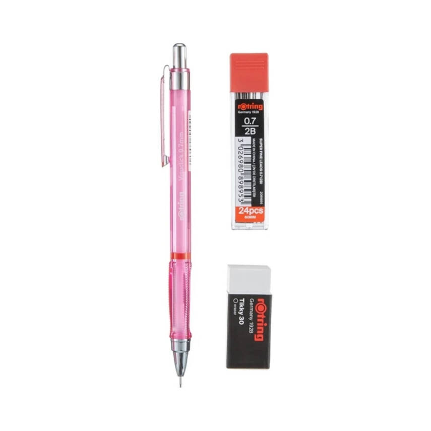 Rotring Visuclick Versatil Kalem Seti 0.7mm, Pembe, Silgi,Uç Hediyeli - 2