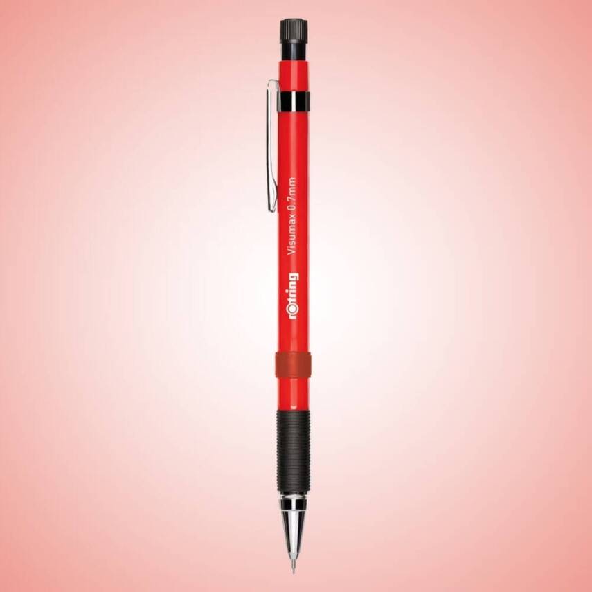 Rotring Visumax Versatil Kalem 0.7 mm, Kauçuk Tutuş, Silgili, Kırmızı - 2