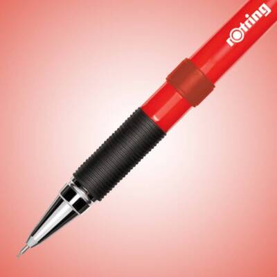 Rotring Visumax Versatil Kalem 0.7 mm, Kauçuk Tutuş, Silgili, Kırmızı - 3