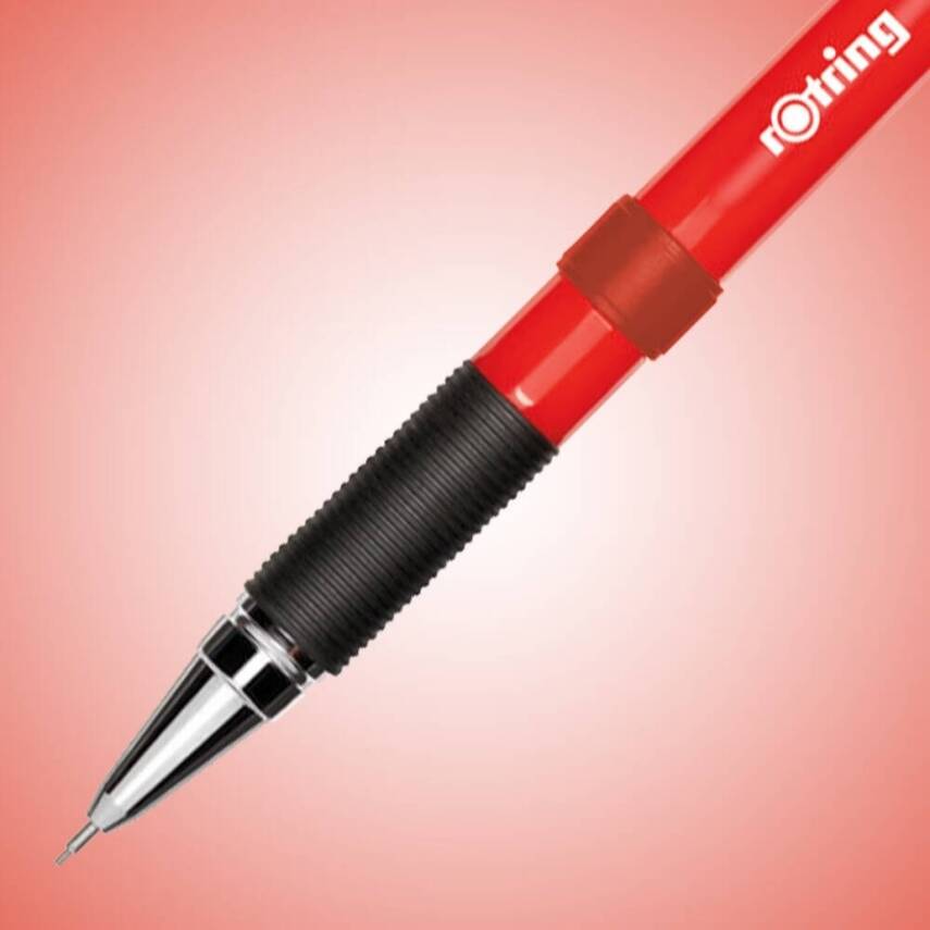 Rotring Visumax Versatil Kalem 0.7 mm, Kauçuk Tutuş, Silgili, Kırmızı - 3