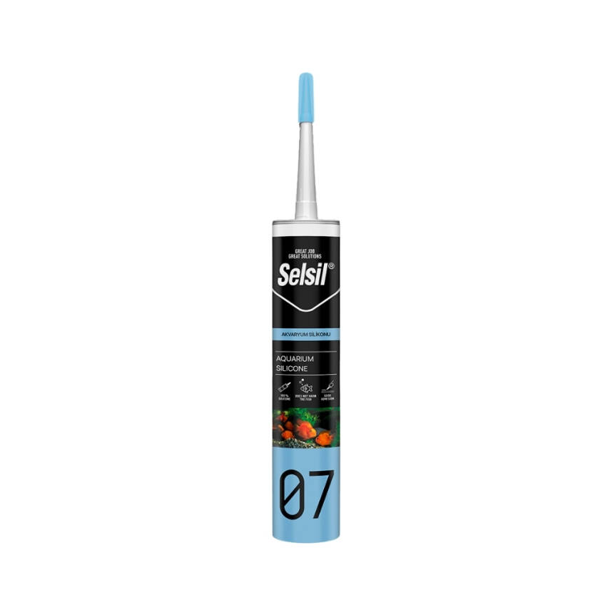 Selsil Akvaryum Silikon, 310 ml, Şeffaf, Suya Dayanıklı, Güçlü Yapışma - 1