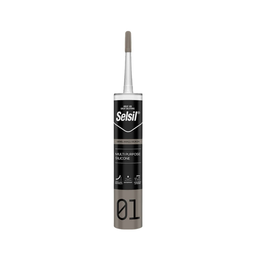 Selsil Genel Amaçlı Silikon, 280 g, Şeffaf, Dayanıklı ve Esnek Yapı - 1