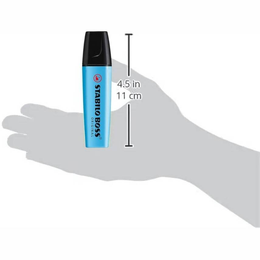 Stabilo Boss Fosforlu Kalem, 2-5 mm Uç, Su Bazlı Mürekkep, Mavi - 5