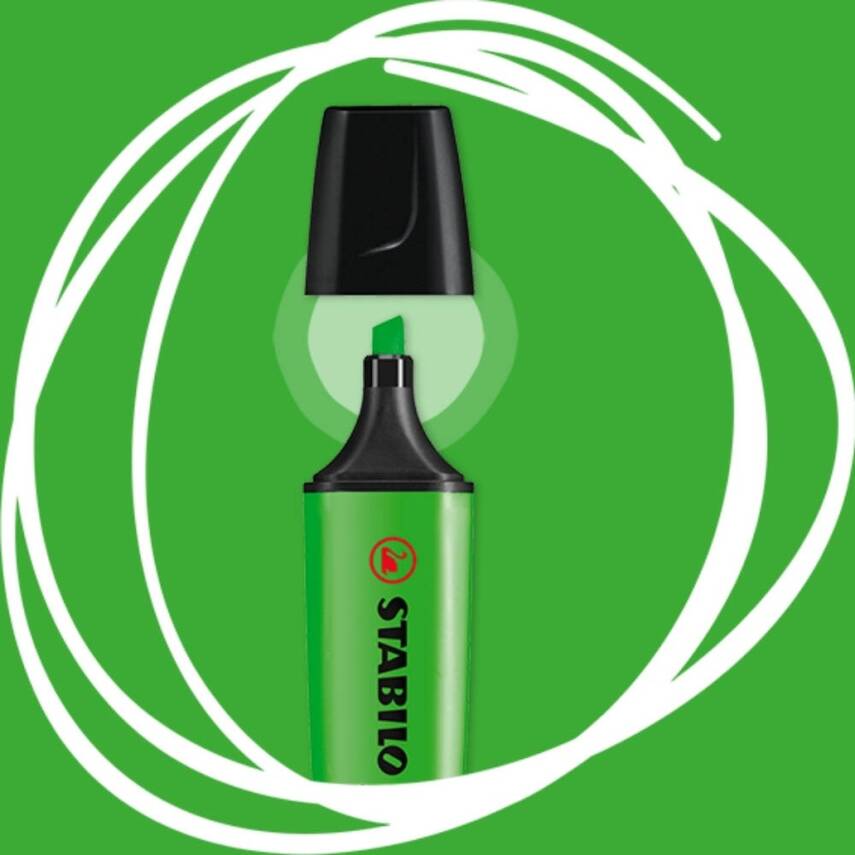 Stabilo Boss Fosforlu Kalem, 2-5 mm Uç, Su Bazlı Mürekkep, Yeşil - 3