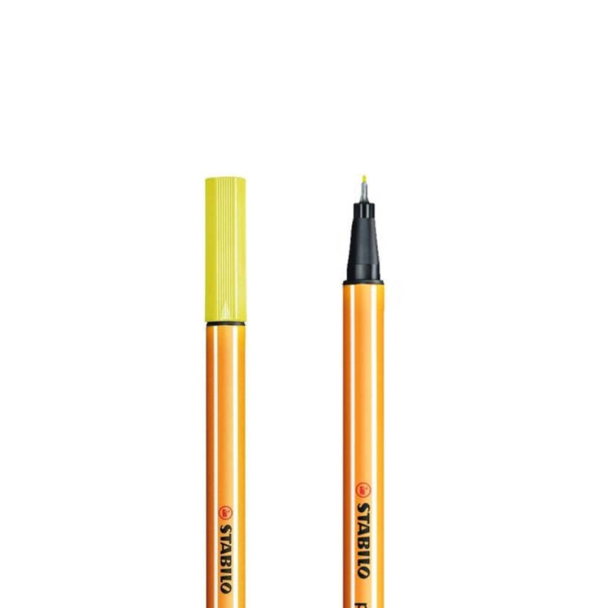 Stabilo Point 88 Fineliner Kalem – 0.4mm Uç, Floresan Sarı,Metal Uçlu - 3