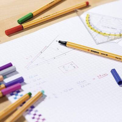 Stabilo Point 88 Fineliner Kalem, 0.4 mm Uç, Metal Uçlu, Kırmızı - 4