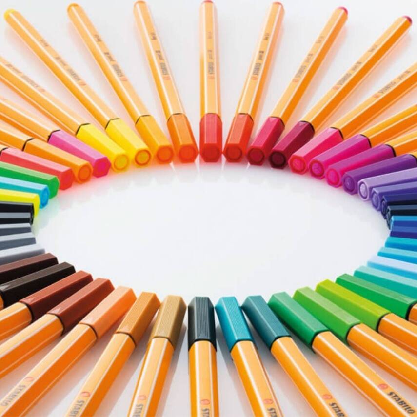 Stabilo Point 88 Fineliner Kalem, 0.4 mm Uç, Metal Uçlu, Kırmızı - 5