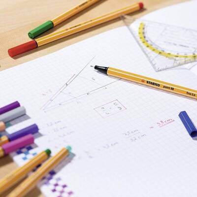 Stabilo Point 88 Fineliner Kalem, 0.4 mm Uç, Metal Uçlu, Mavi - 8