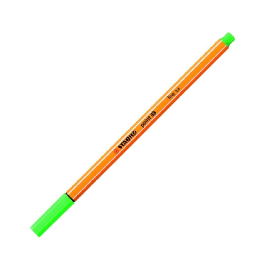 Stabilo Point 88 Fineliner Kalem – 0.4mm Uç, Zümrüt Yeşili, Metal Uçlu - 1