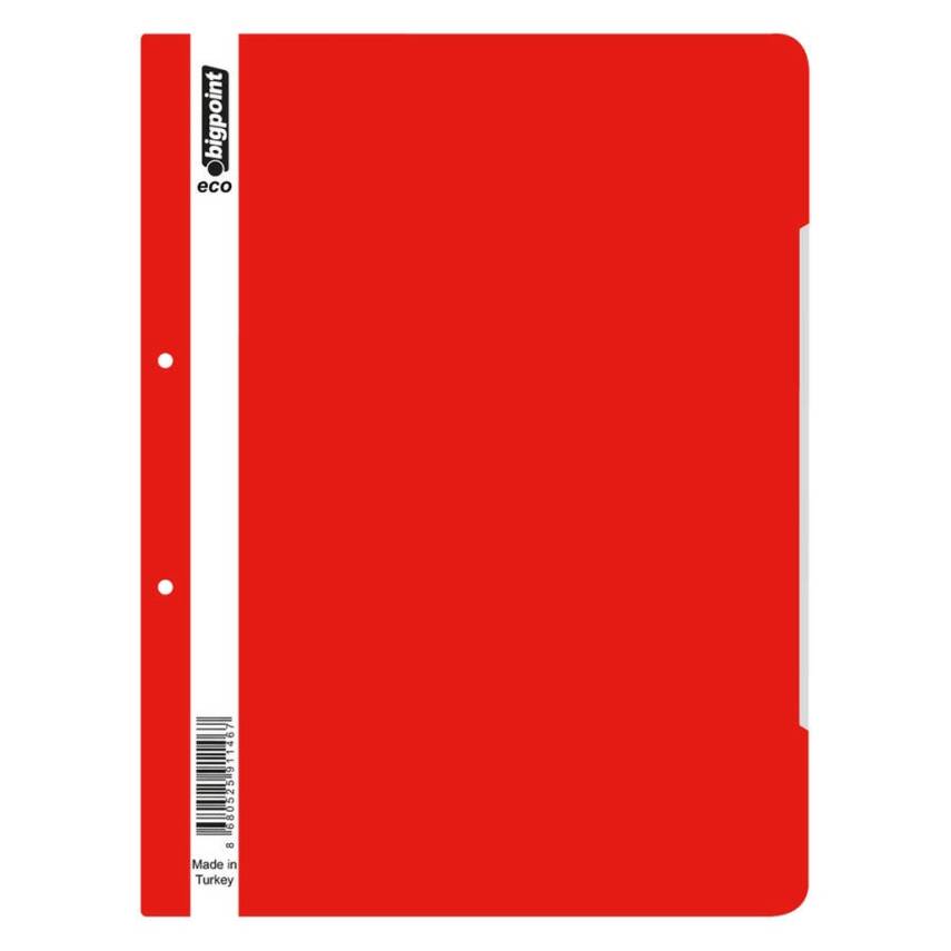 Bigpoint Telli Dosya, 50'li Paket, Standart, A4, Metal Tel, Kırmızı - 1