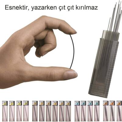 Tombow Min Mono Leaf 0.7mm HB Kalem Ucu, 12 Uçlu, Dayanıklı, Siyah - 4