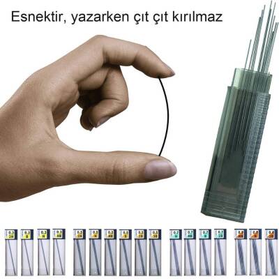 Tombow Min Mono Leaf 0.9mm HB Kalem Ucu, 12 Uçlu, Dayanıklı, Siyah - 3