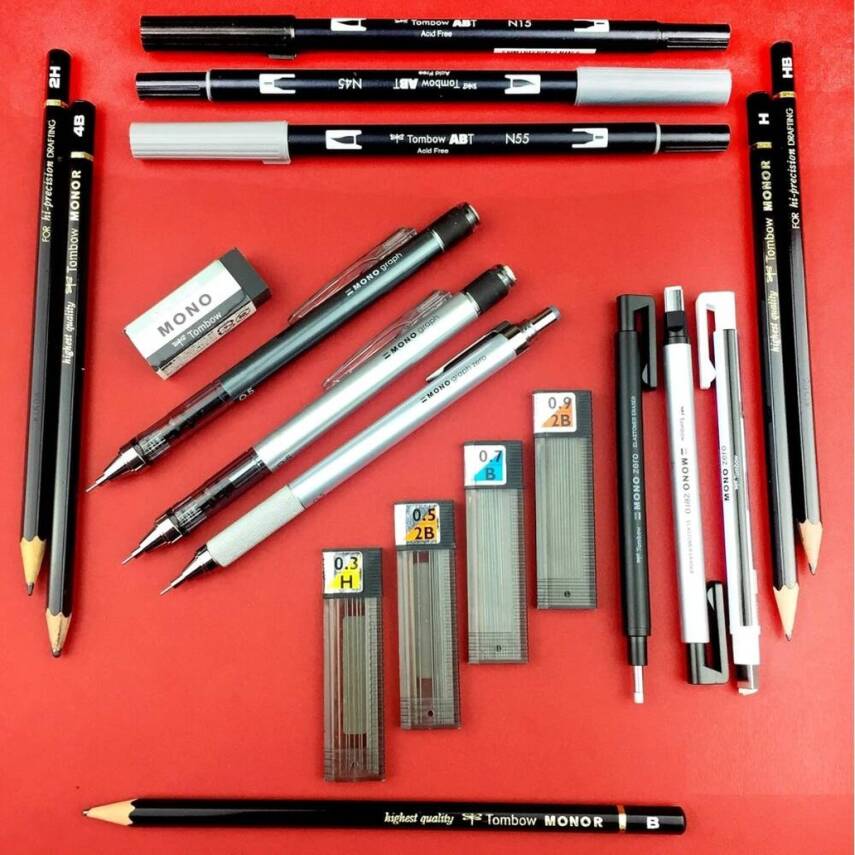 Tombow Min Mono Leaf 0.9mm HB Kalem Ucu, 12 Uçlu, Dayanıklı, Siyah - 6