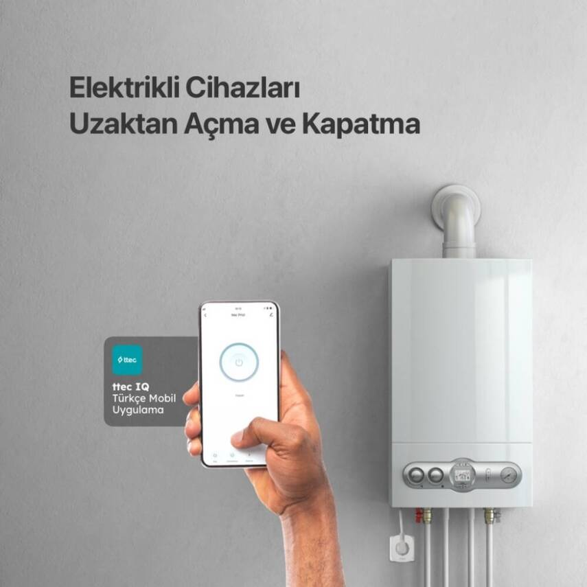 Ttec Akım Korumalı Wi-Fi Akıllı Priz, 16A, Çocuk Kilidi, Beyaz - 7