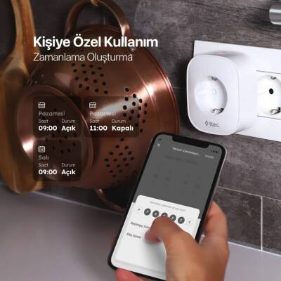 Ttec Akım Korumalı Wi-Fi Akıllı Priz, 16A, Çocuk Kilidi, Beyaz - 11