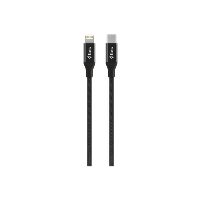 Ttec AlumiCable Hızlı Şarj Kablosu, USB-C - Lightning, 150 cm, Siyah - 1