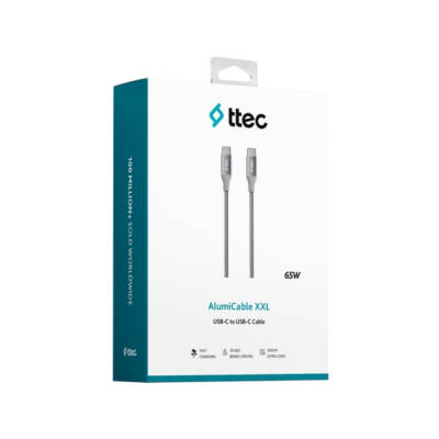 Ttec AlumiCable Hızlı Şarj Kablosu, USB-C-Lightning, 150cm, Uzay Grisi - 5
