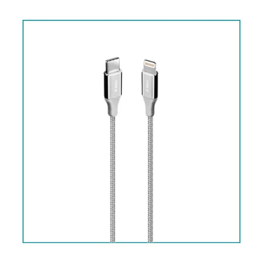 Ttec AlumiCable Hızlı Şarj Kablosu, USB-C-Lightning, 1.5 m, Uzay Grisi - 1