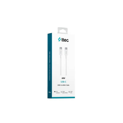 Ttec AlumiCable Hızlı Şarj Kablosu, USB-C - USB-C, 120 cm, 60W, Beyaz - 4